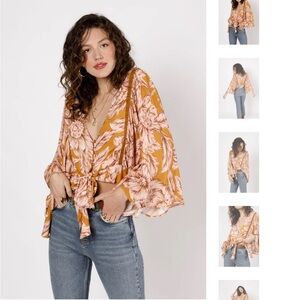 Band of the free bell sleeve crop top